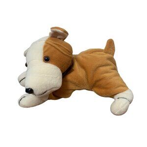 TL Toys Dog Plush Puppy Stuffed Animal Bean Bag Tan White Floppy Toy Pink Eyes